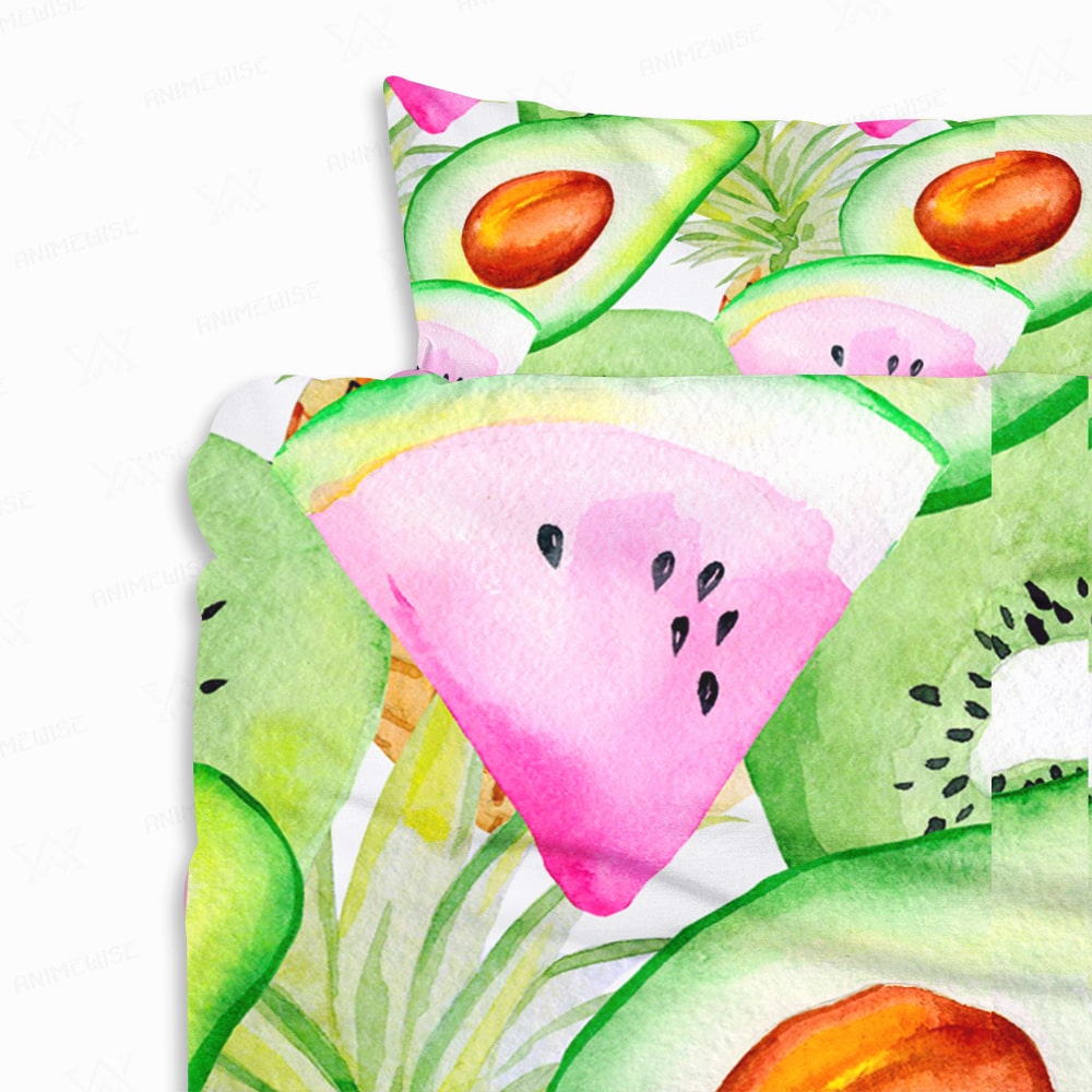 Watermelon Kiwi Brushed Pattern Duvet Cover Bedding