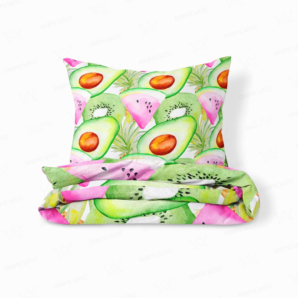 Watermelon Kiwi Brushed Pattern Comforter Comforter Set Bedding