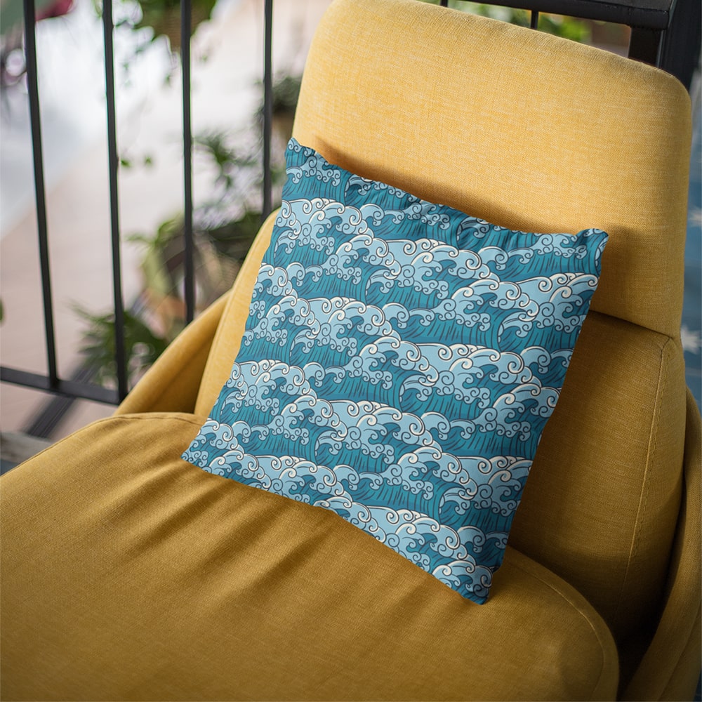 Waves of Kagawa Throw Pillow