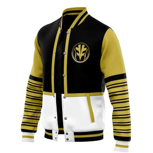 White Ranger Varsity Baseball Jacket