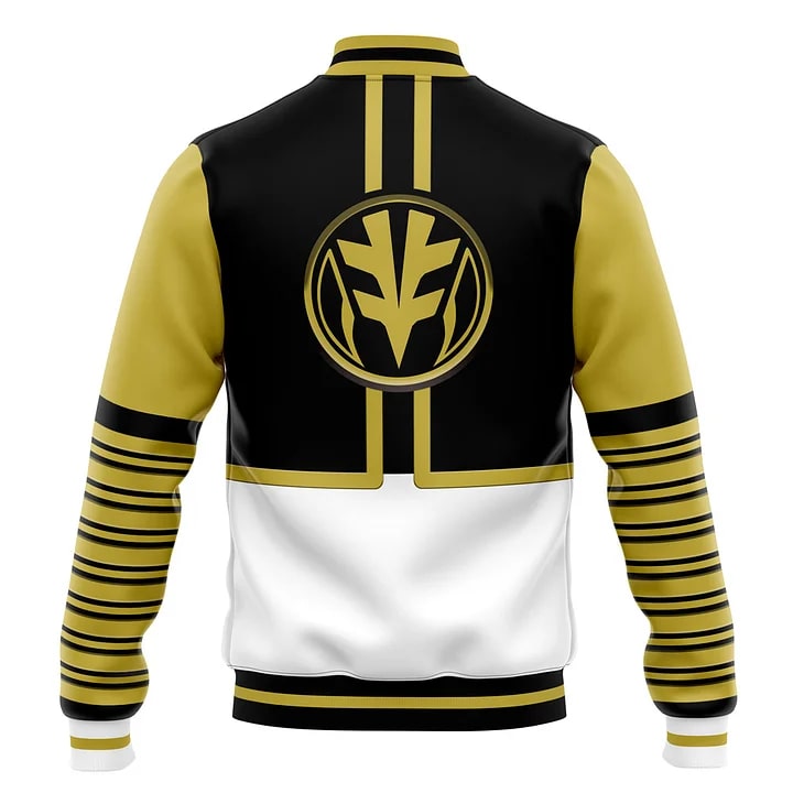 White Ranger Varsity Baseball Jacket