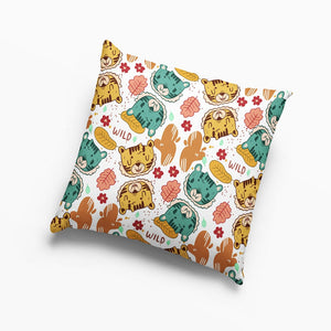 Wild Cute Kittens All Over Throw Pillow