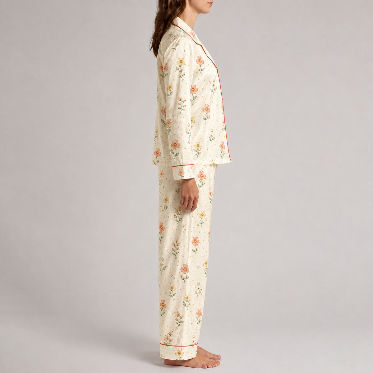 Women's Blush Ditsy Satin Pajama Set