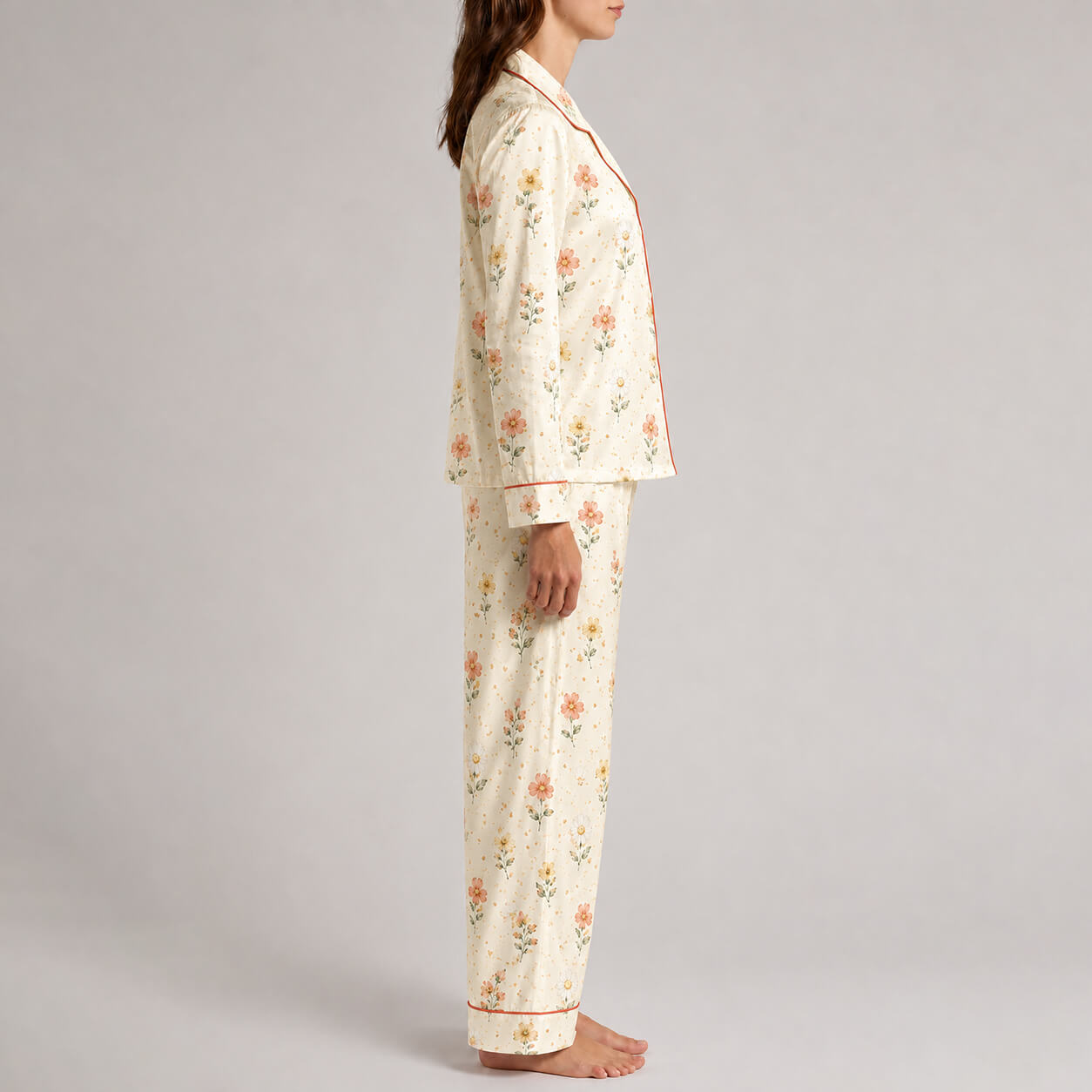 Women's Blush Ditsy Satin Pajama Set