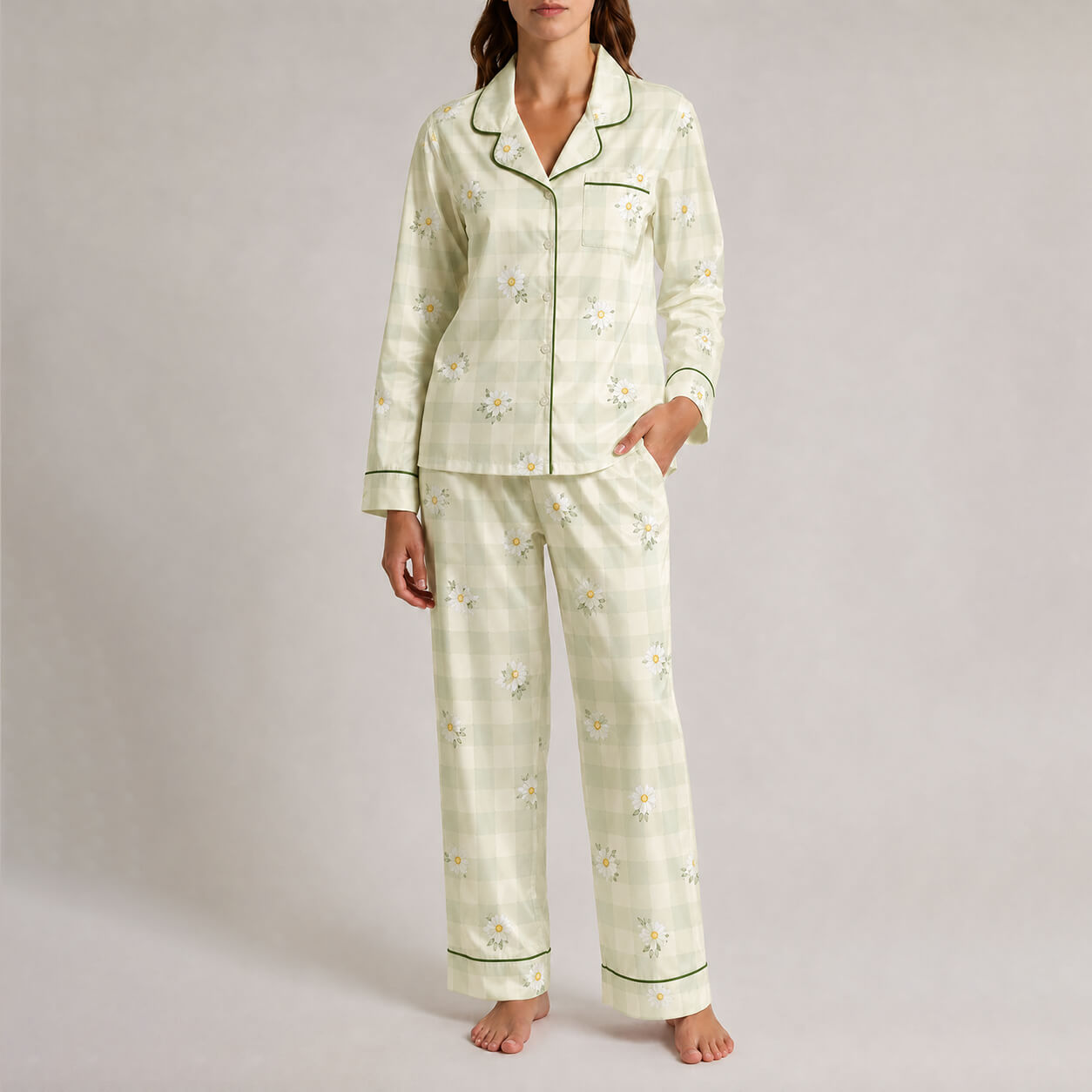 Women's Daisy Meadow Satin Pajama Set