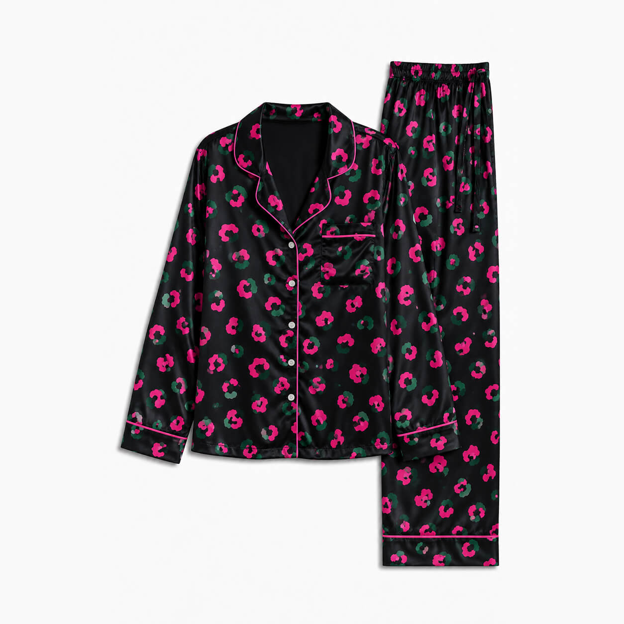 Women's Electric Bloom Satin Pajama Set