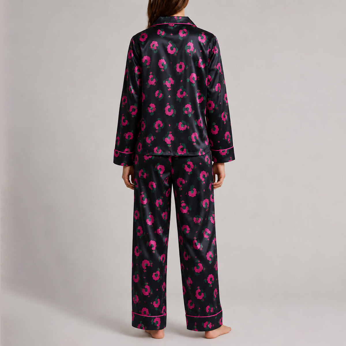 Women's Electric Bloom Satin Pajama Set