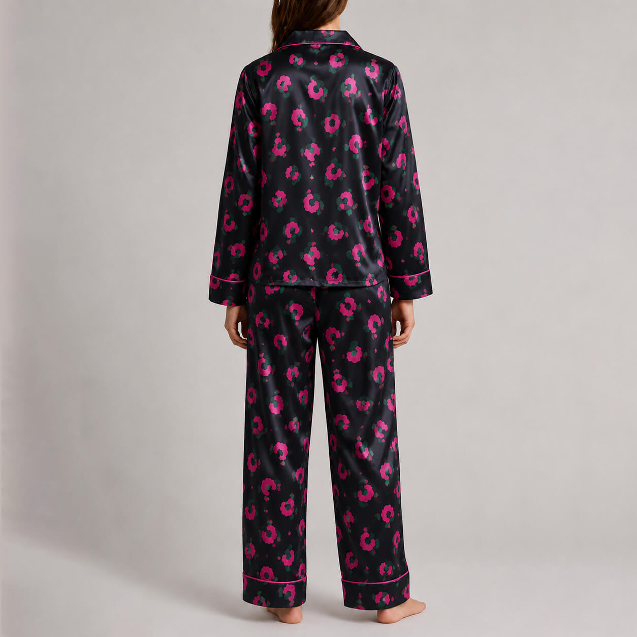 Women's Electric Bloom Satin Pajama Set