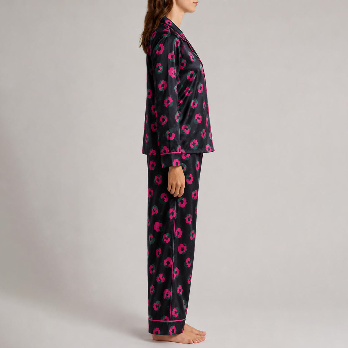 Women's Electric Bloom Satin Pajama Set