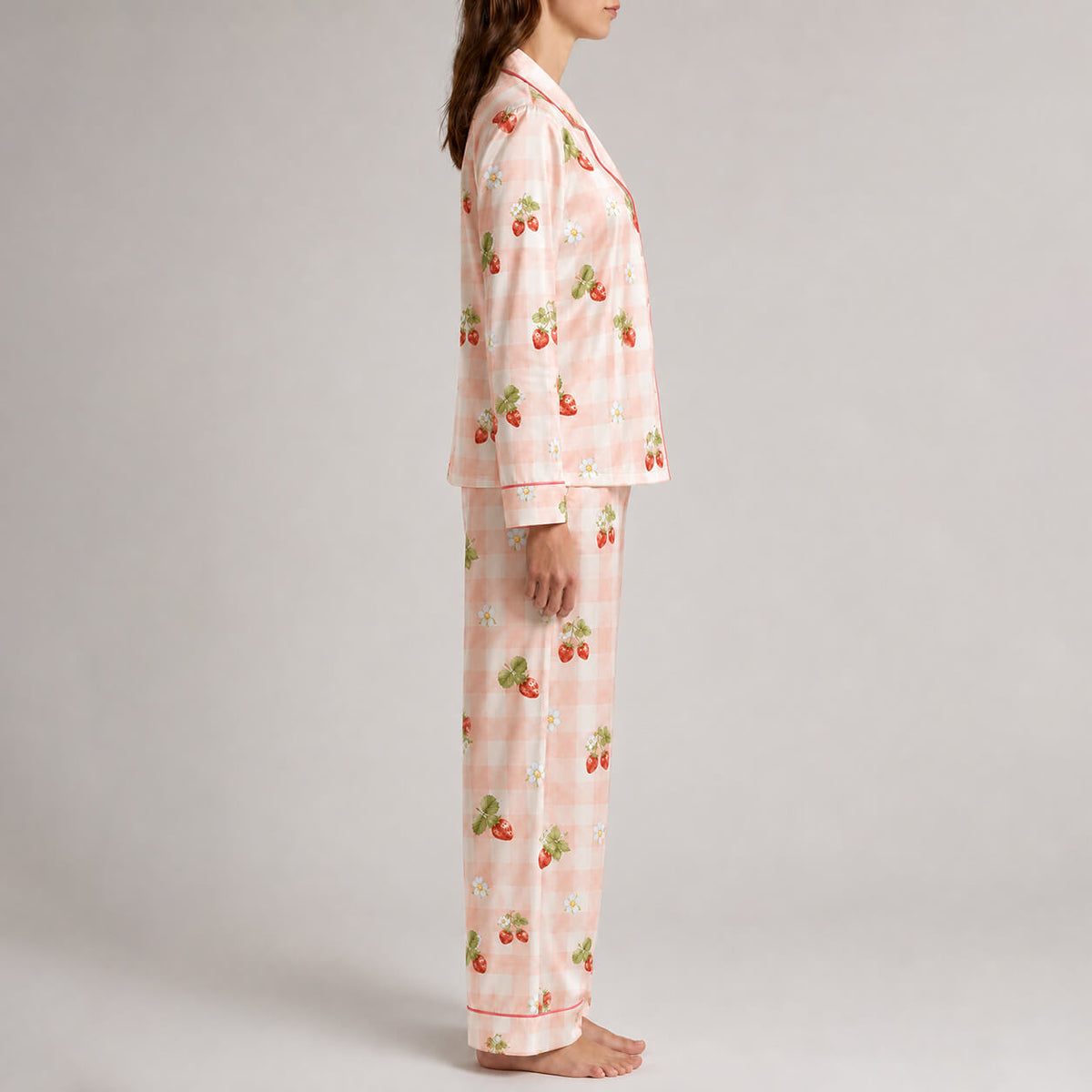 Women's Strawberry Garden Satin Pajama Set