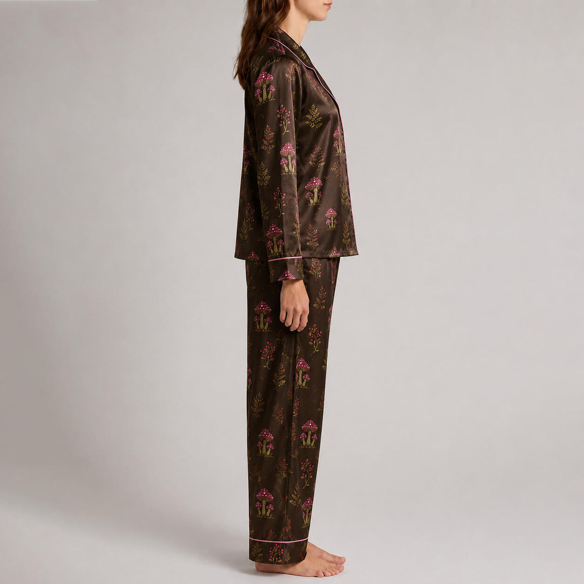 Women's Woodland Toadstool Satin Pajama Set