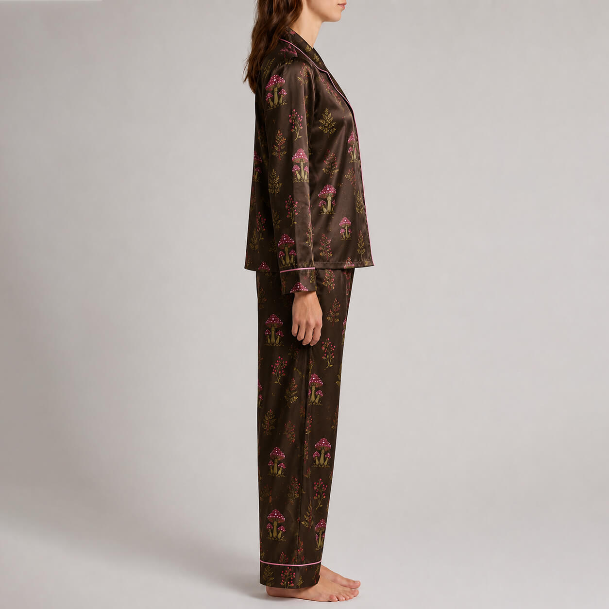 Women's Woodland Toadstool Satin Pajama Set