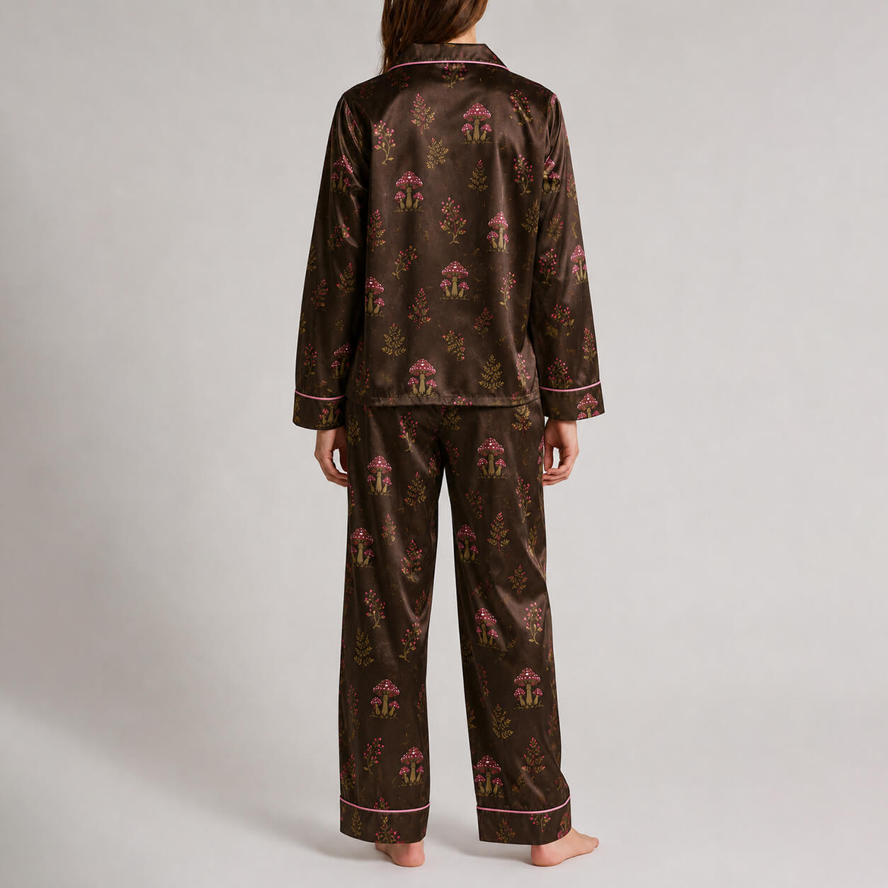 Women's Woodland Toadstool Satin Pajama Set