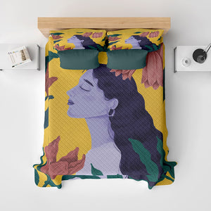 Women in Nature Aesthetic Quilt Bedding