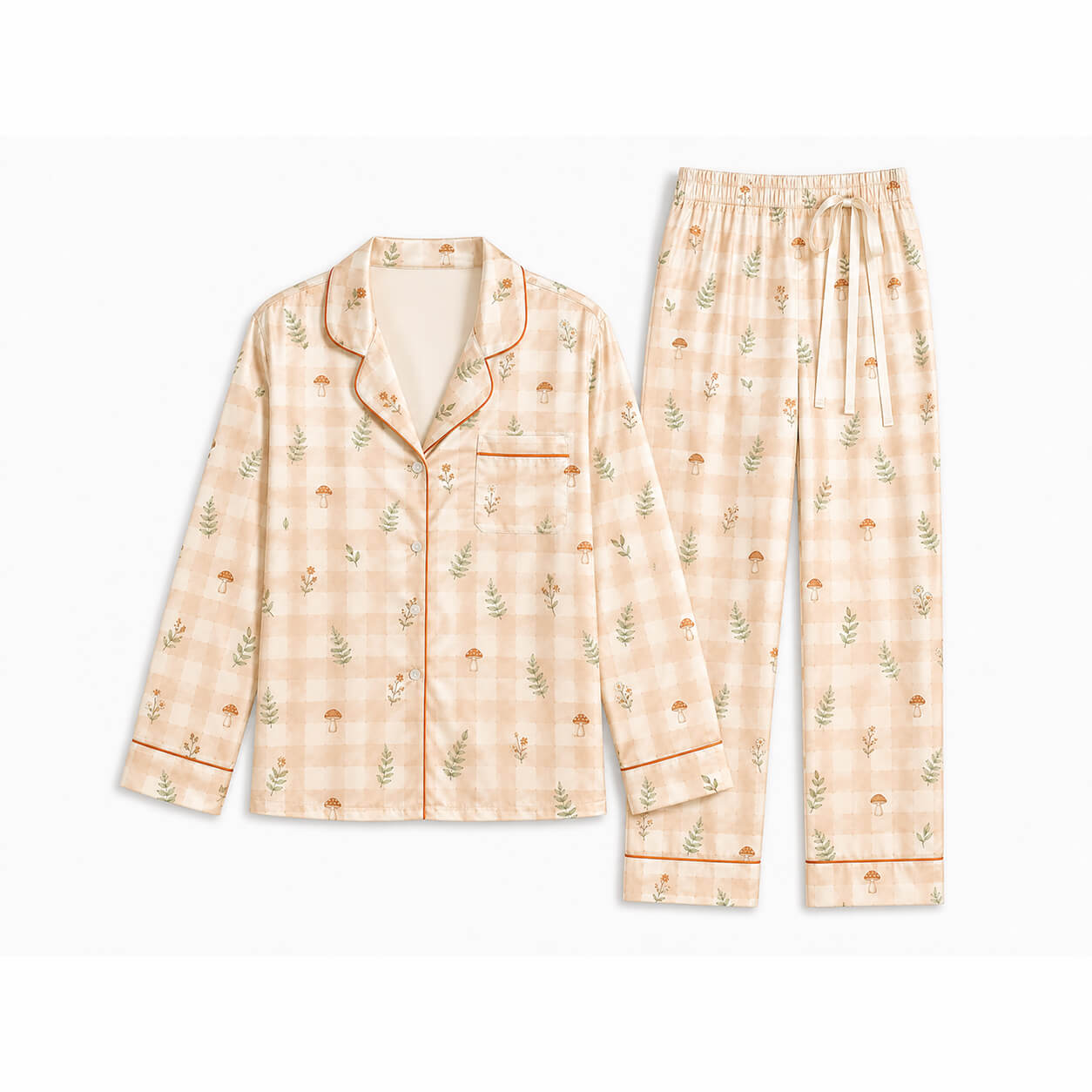 Women's Woodland Meadow Satin Pajama Set