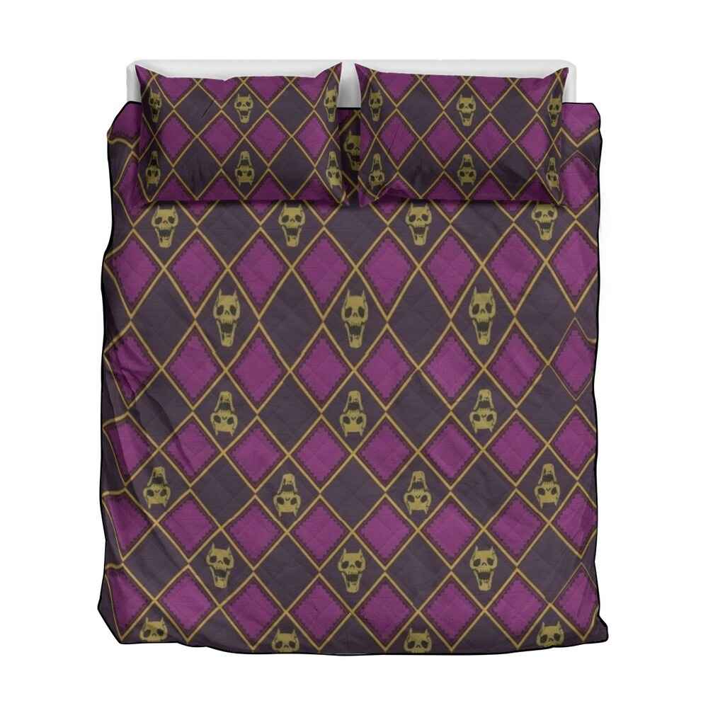 Killer Queen Diamond Pattern Skull Quilt Bedding
