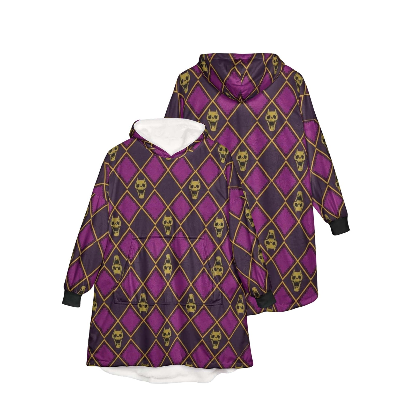 Killer Queen Diamond Pattern Skull Blanket Hoodie