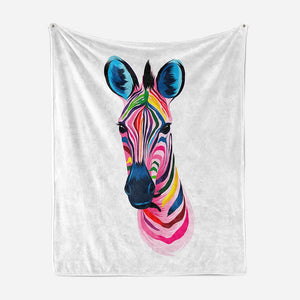 Zebra Multi-color Art Fusion Blanket