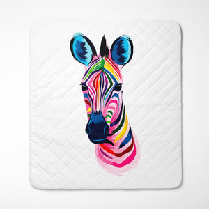 Zebra Multi-color Art Fusion Quilt Bedding