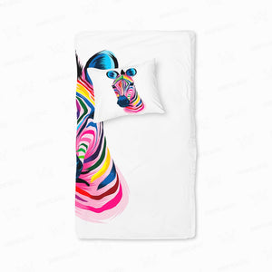 Zebra Multi-color Art Fusion Duvet Cover Bedding