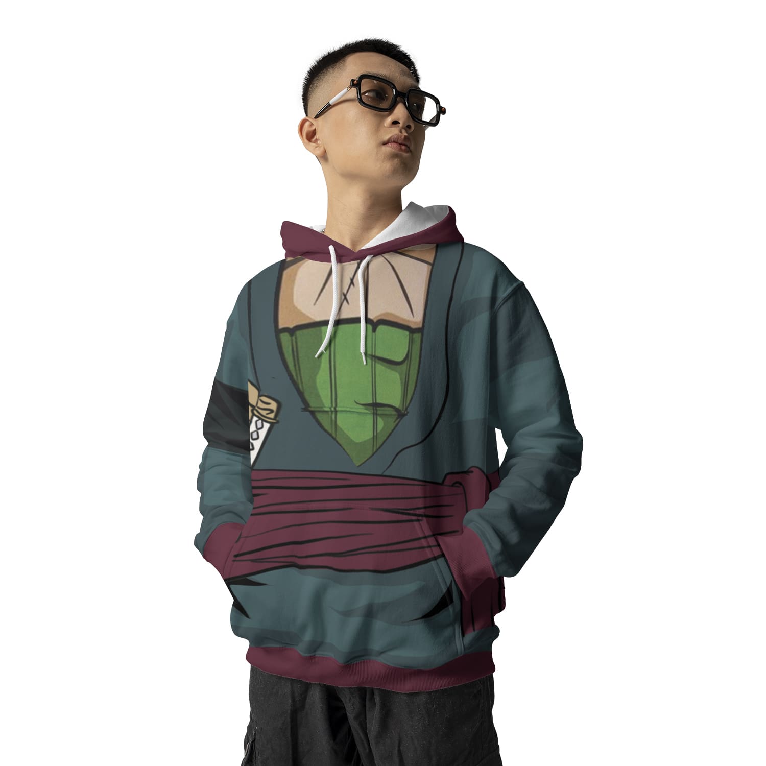 Zoro Wano OP Pattern Pullover Hoodie