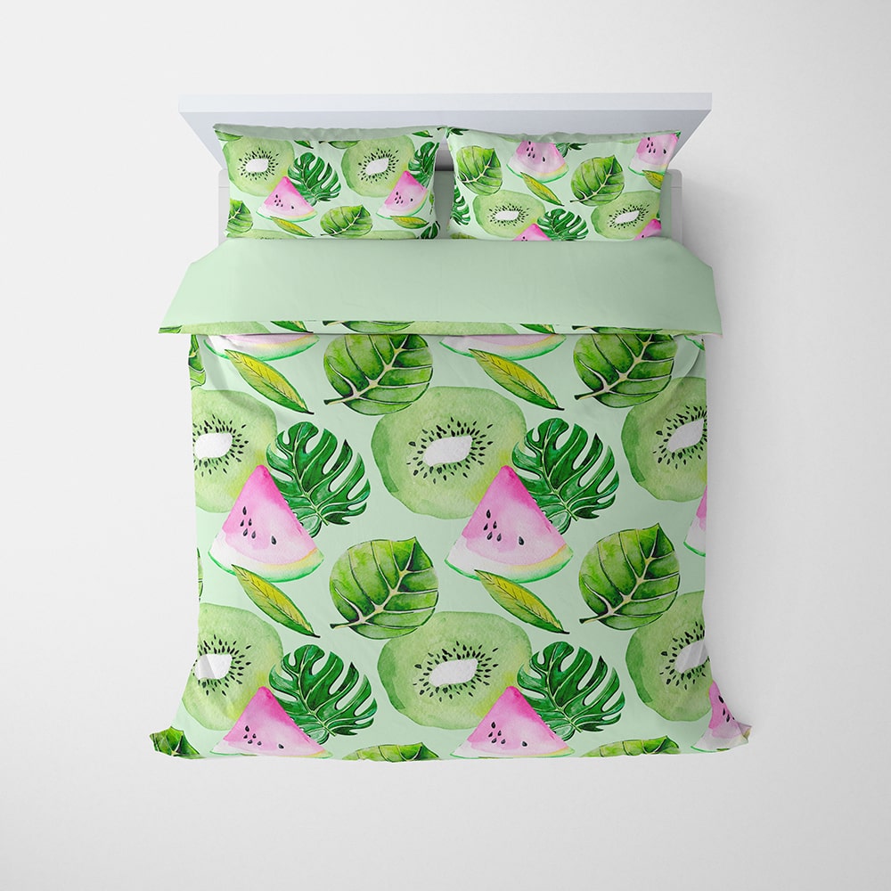 Watermelon Kiwi Brushed Pattern Comforter Set Bedding