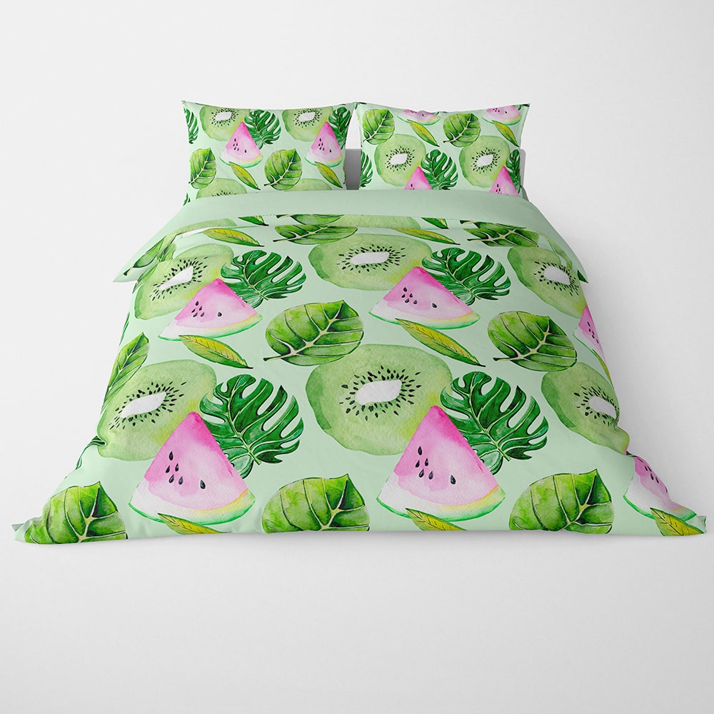 Watermelon Kiwi Brushed Pattern Duvet Cover Bedding