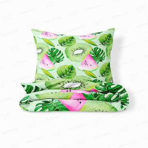 Watermelon Kiwi Brushed Pattern Duvet Cover Bedding