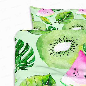 Watermelon Kiwi Brushed Pattern Comforter Set Bedding