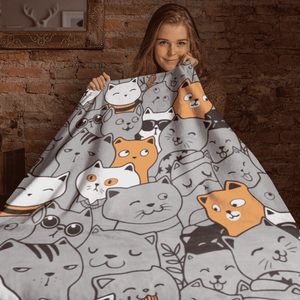 Happy Cats Unique Pattern  Blanket