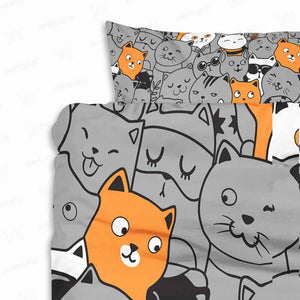 Happy Cats Unique Pattern Comforter Set