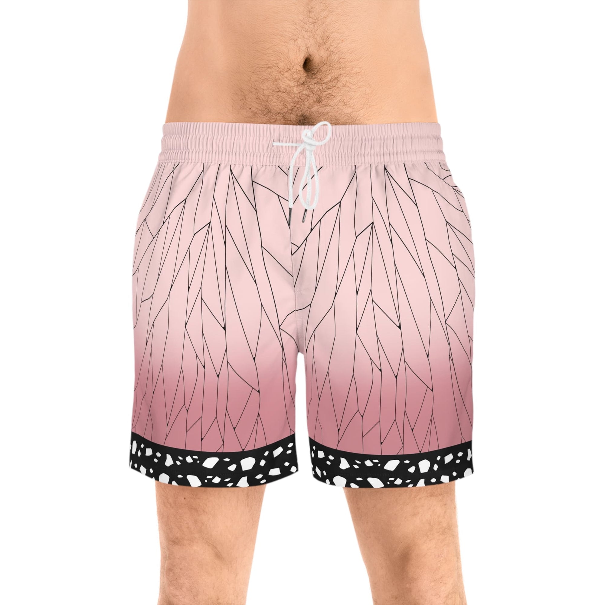 Insect Pillar Pink Fusion Pattern Swim Trunk