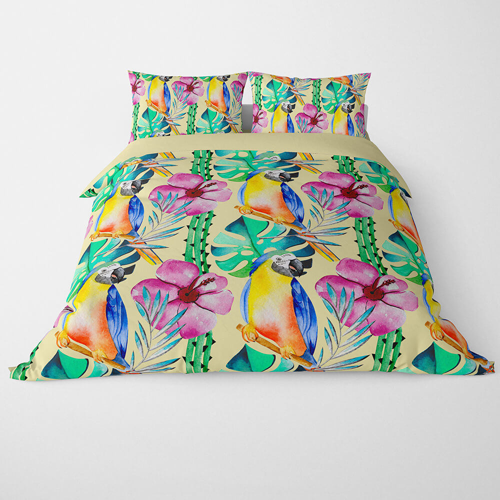 monstera Tropical Solid Microfiber Blending Duvet Cover Bedding