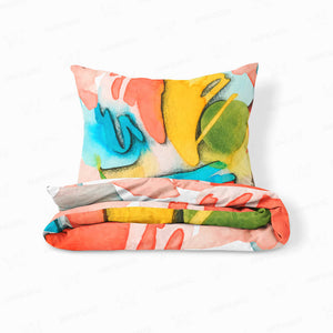 Abstract Watercolor Dream Space Brushed Comforter Set Bedding
