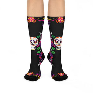 Dia De Muertos Mexican Ethnic Pattern Halloween Socks