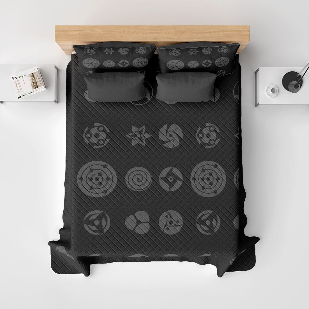 Anime Shinobi Eyes All Over Brushed Quilt set