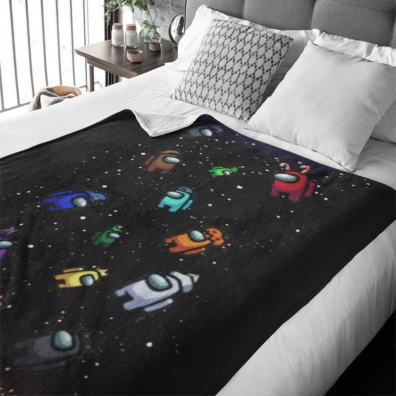 Gaming Spaceship Blend Plush Fleece Blanket