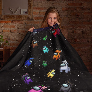 Gaming Spaceship Blend Plush Fleece Blanket