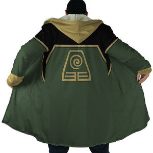 Earth Kingdom Inspired Fleece Hooded Cloak Coat