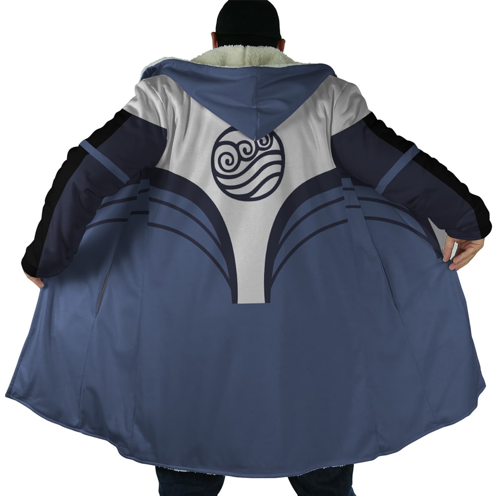 Water Tribe Emblem Fleece Hooded Cloak Coat