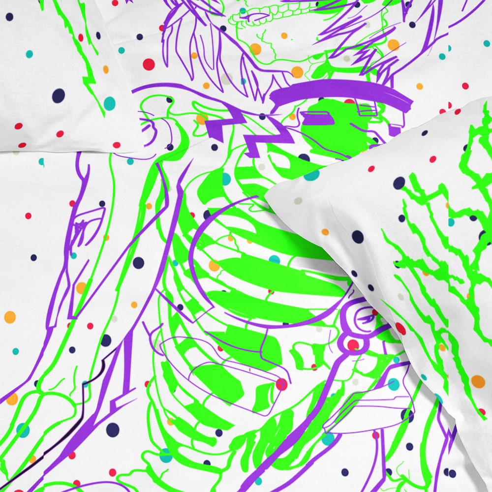 Ayanami Rei Skeliton Brushed Glow Neon Genesis Comforter Set