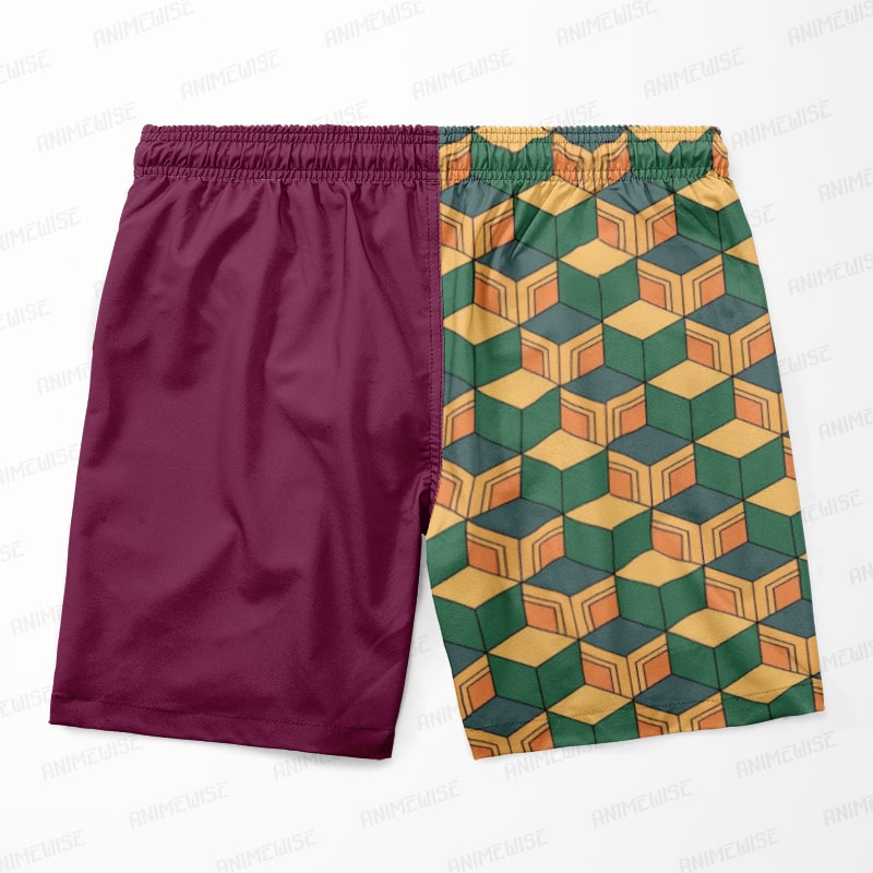 DS Water Pillar Pattern Swim Boardshorts