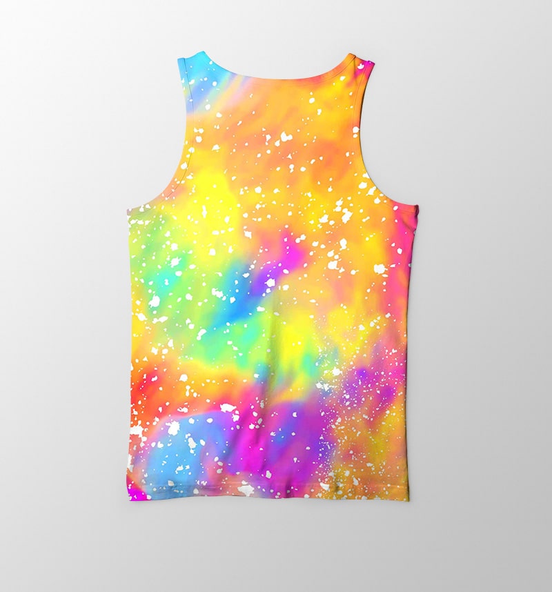 Rainbow Color splatter Fusion Ti Dye Style Tank Top