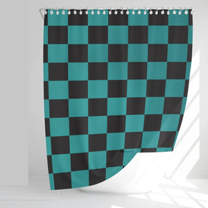 Demon Slaying Corp Classic Boxy Check Pattern Shower Curtains