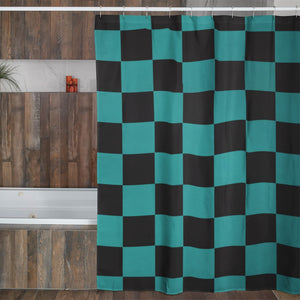 kimetsu na Classic Green Check Shower Curtains