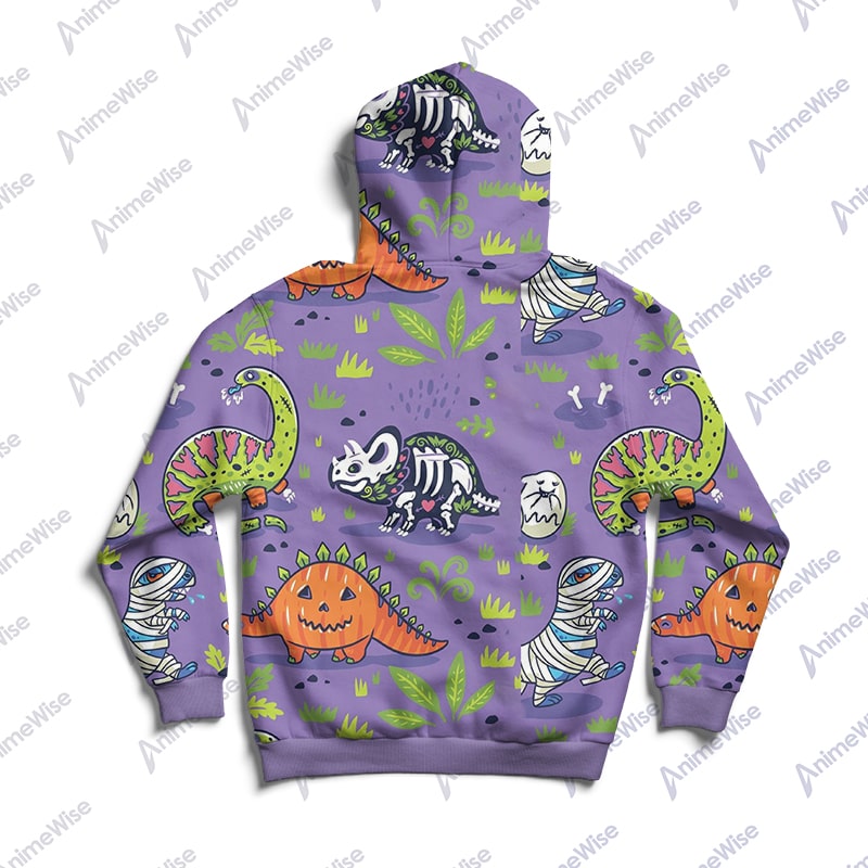 Kids Dinosaures Brushed Cute Halloween Look Teens Sweatshirt Hoodie