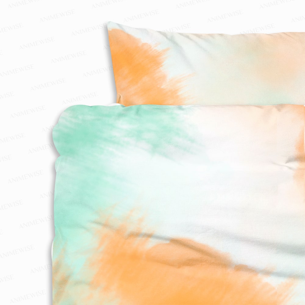 Comforter Set - Tie-Dye Peach Green  All Over Brushed