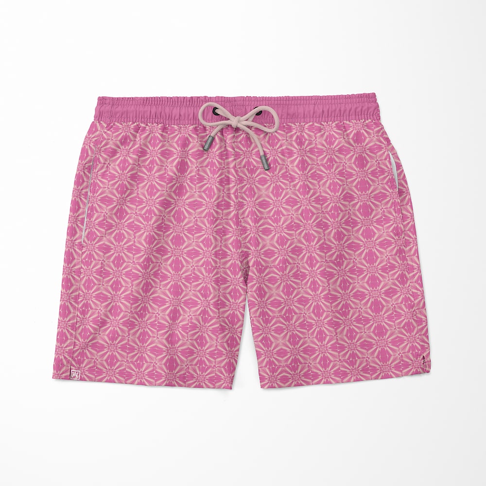 Kamado Haori Inspired Floral Pattern Swim Trunks