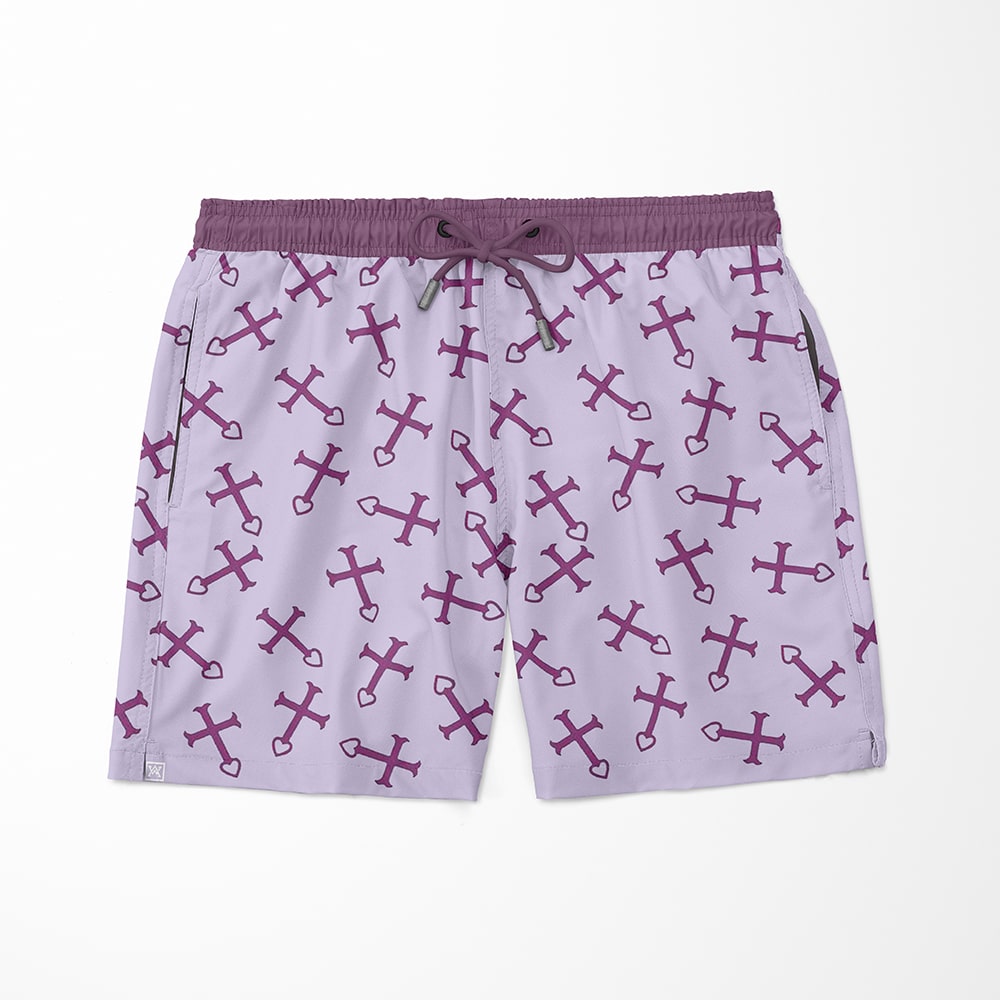 Erza Cross Heart Fusion Pattern Board Shorts