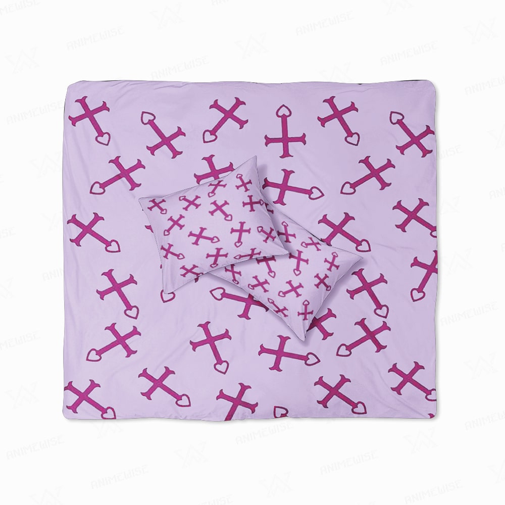 Erza Cross Heart Fusion Pattern Duvet Cover Bedding